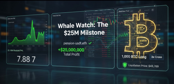 Whale Watch: The $25M Milestone — Legend "pension-usdt.eth" Harvests $1.16M and Reloads a $67M BTC Long
